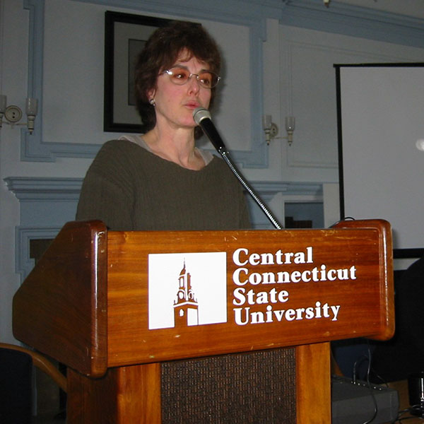 Ellen at podium